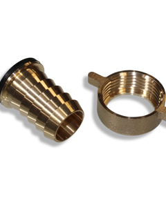 Hose union 3/4"x19 brs flat